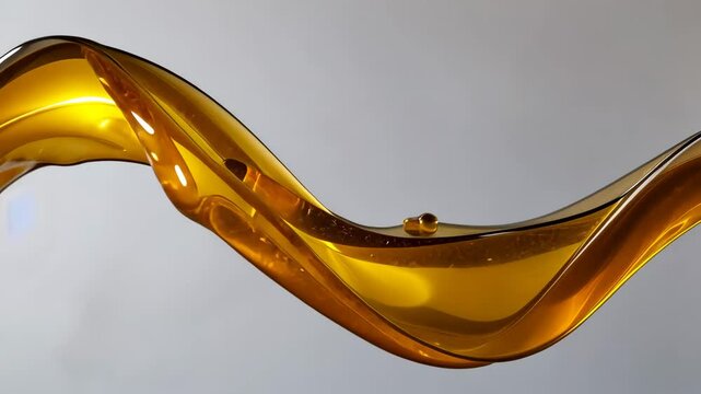 Goldene Fl&uuml;ssigkeit flie&szlig;t &uuml;ber glatte Fl&auml;che