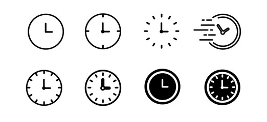 Alarm clock vector illustration. Alarm Clock vector icons. Alarm Clock, Wake Up Time. Alarm clock flat black icons