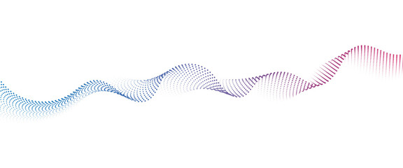 Flowing Dot Wave halftone gradient pattern on transparent background	
