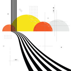 Abstract geometric circle lines background