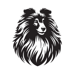 Shetland Sheepdog Vector Silhouette, Elegant Herding Canine Outline, Loyal Pet Lover Clipart, Active Dog Art for Logos, Stickers, Apparel, Digital Prints, Crafts, and Posters.