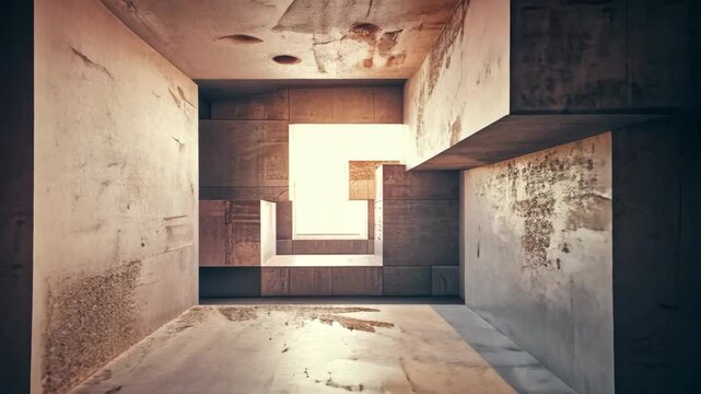 Treppenhaus mit verwinkelter Geometrie in Beton