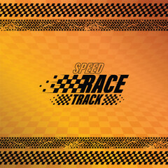 Tire track grunge orange racing design