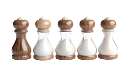 Elegant Salt Shaker Set for Professional Culinary Presentations on White Background