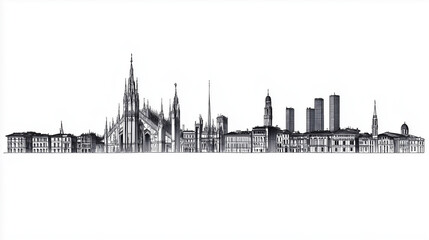 Inked Skyline of Milan – Past Meets Future