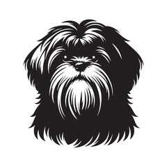 Shih Tzu Dog Vector Silhouette, Adorable Small Canine Outline, Friendly Pet Lover Clipart, Cute Dog Art for Logos, Stickers, Apparel, Digital Prints, Crafts, and Posters.
