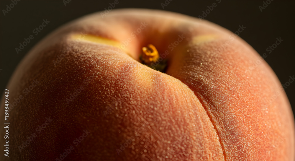 Poster close up of peach with soft light and texture