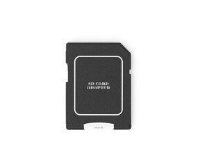 Black SD Card Adapter for Memory Cards, Isolated