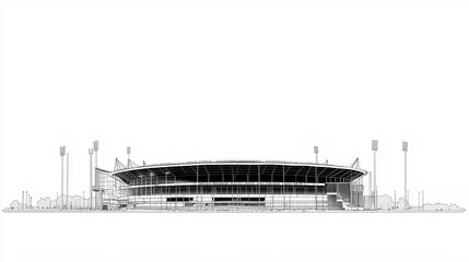 New San Siro Stadium Ink Sketch