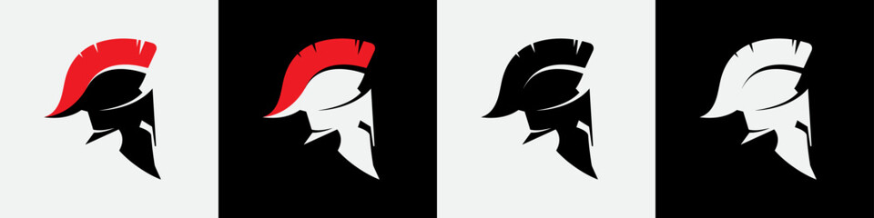 Spartan Helmet Vector Icon – Warrior Symbol Black and White