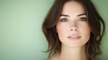 Serene Portrait: A captivating portrait of a woman, with striking eyes and a gentle smile, bathed in soft light.