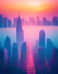 Fototapeta premium city skyline gradient colors wallpaper background