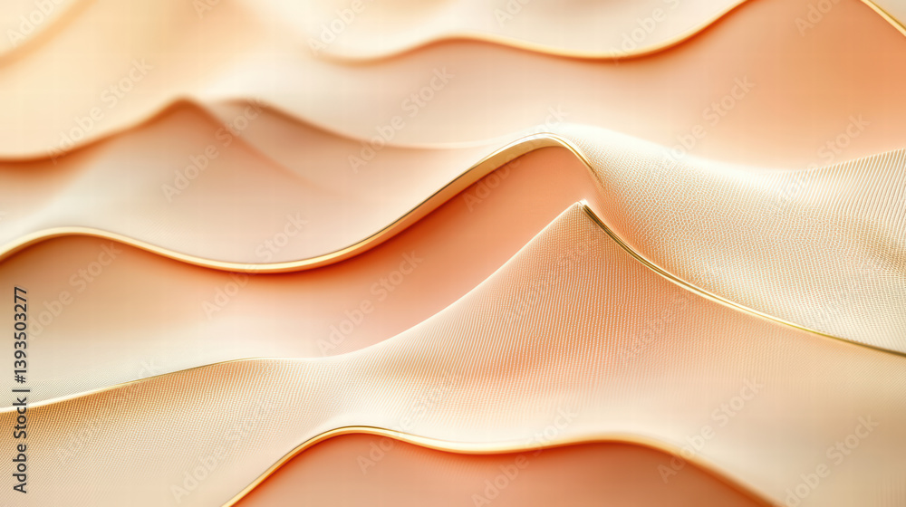 Poster delicate waves: an artistic display of flowing lines and curves, the image captures a sense of gentl
