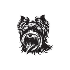 Yorkshire Terrier Dog Vector Silhouette, Cute Small Canine Outline, Loyal Pet Lover Clipart, Playful Dog Art for Logos, Stickers, Apparel, Digital Prints, Crafts, and Posters.