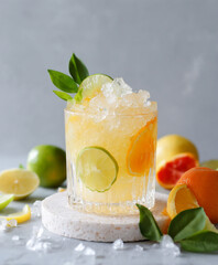 Citrus basil mocktail with refreshing flavors