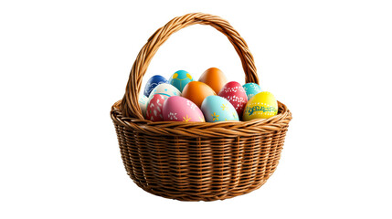 Easter Egg Basket on Black Backdrop, Decoration, Eggs, cut out transparent