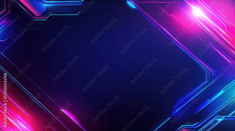 Poster technological edge: neon lines create a visually striking digital border, highlighting the forefront