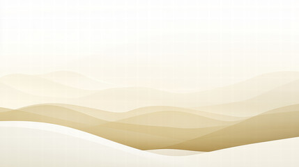 Abstract Desert Dunes: A serene desert landscape, depicted through soft, undulating curves of sand, is washed in a warm, minimalist palette