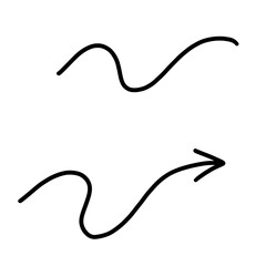 A compact wavy arrow with two soft curves, symbolizing motion in a controlled manner.