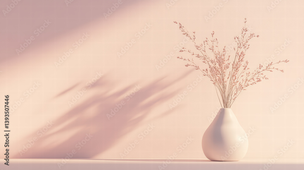Poster elegant minimalism: a simple composition featuring a graceful vase filled with delicate sprigs again