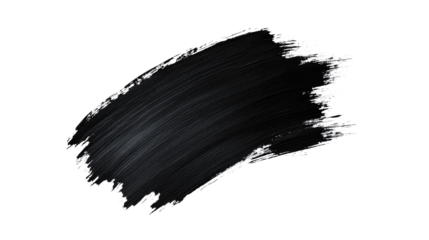 Black brush stroke background texture pattern, cut out transparent