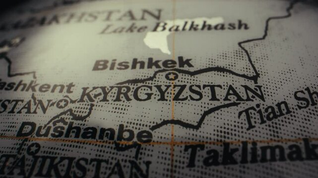 Retro globe - Kyrgystan