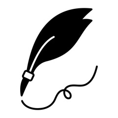 Feather Pen Solid Black