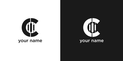 Minimalist Black and White Modern Logo Design with Geometric Elements