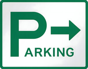 green arrow sign, parking sign
