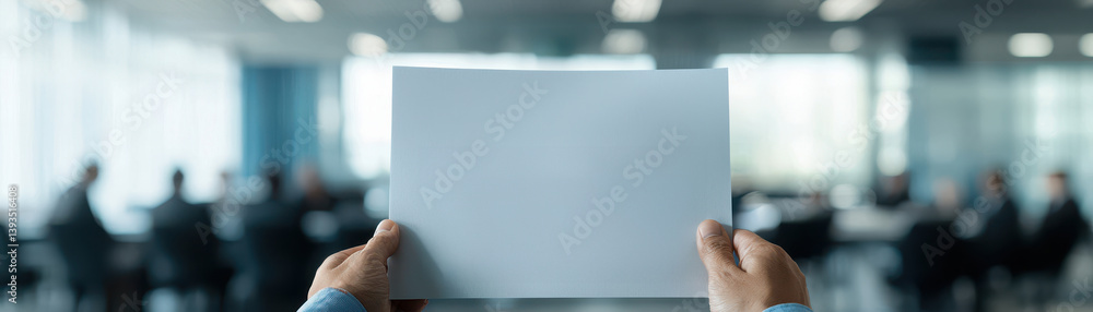 Aufkleber hands holding hr strategy report in office setting closeup view for business development and plannin