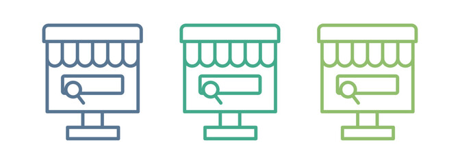 online shop store icon in vector isolated on white