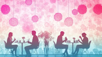 Corporate wellness coach engages employees over refreshments at vibrant setting promoting wellbeing initiatives and healthy living