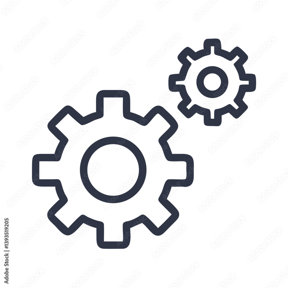 Poster gear and setting icon vector design