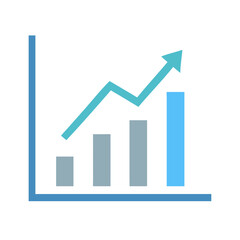 Growing Graph Icon Vector Design