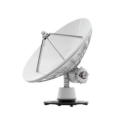 Satellite dish antenna communication technology equipment isolated on white background