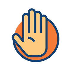 Fototapeta premium Hand Stop Icon Vector Design