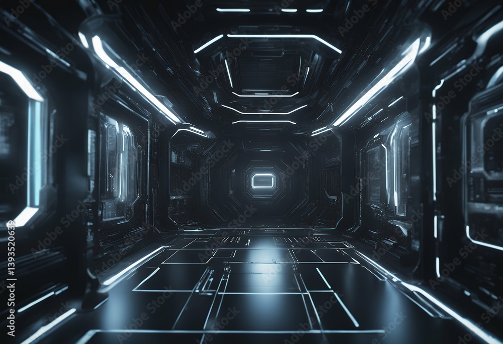 Poster tech background black panels sci dark 3d fi style futuristic render panel connectivity premium struc
