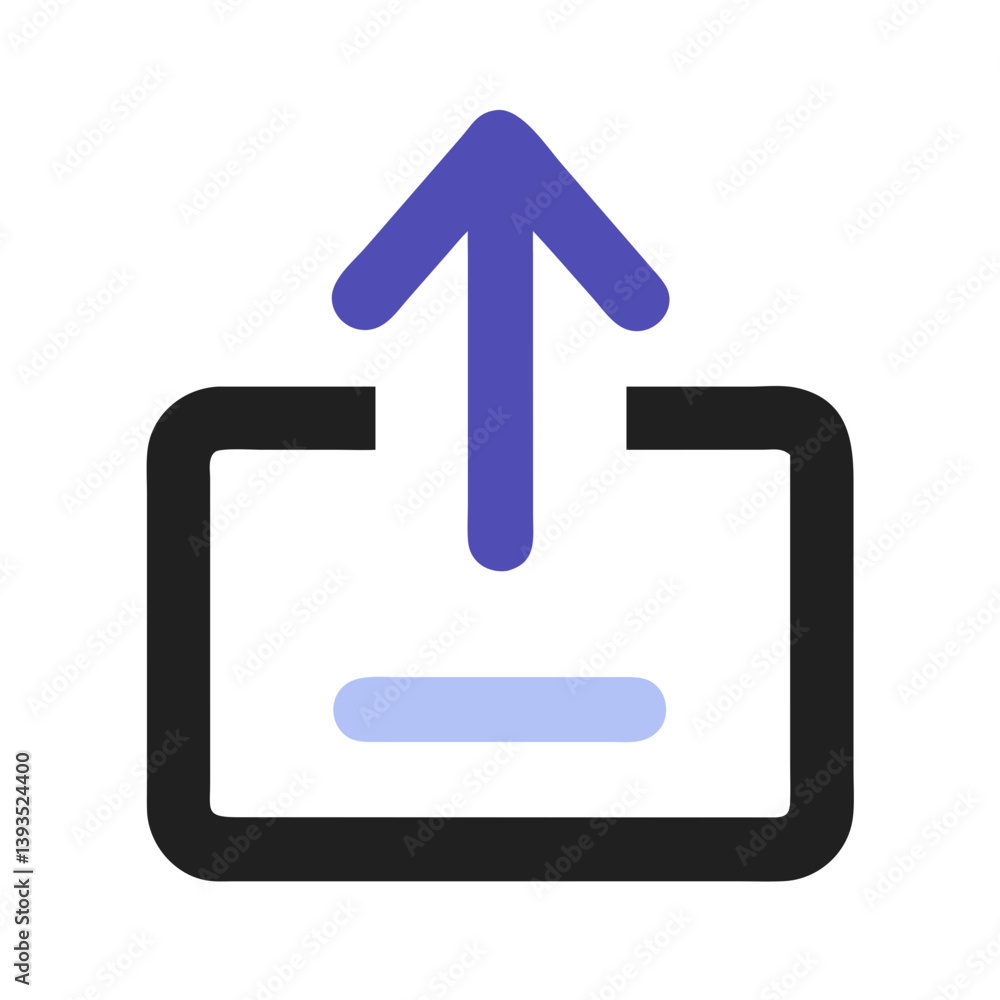 Poster upload icon vector for cloud storage, file sharing, and data transfer interfaces