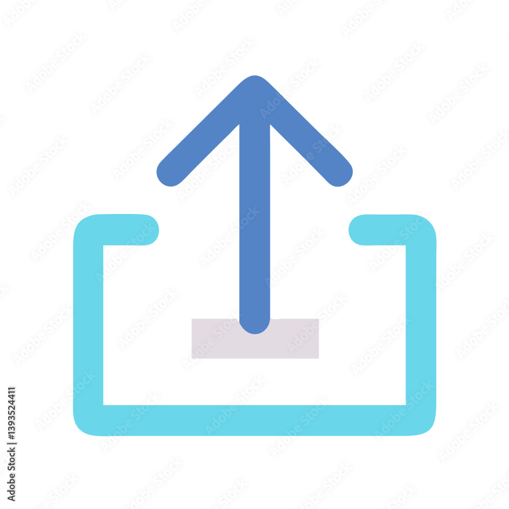 Poster upload icon vector for cloud storage, file sharing, and data transfer interfaces