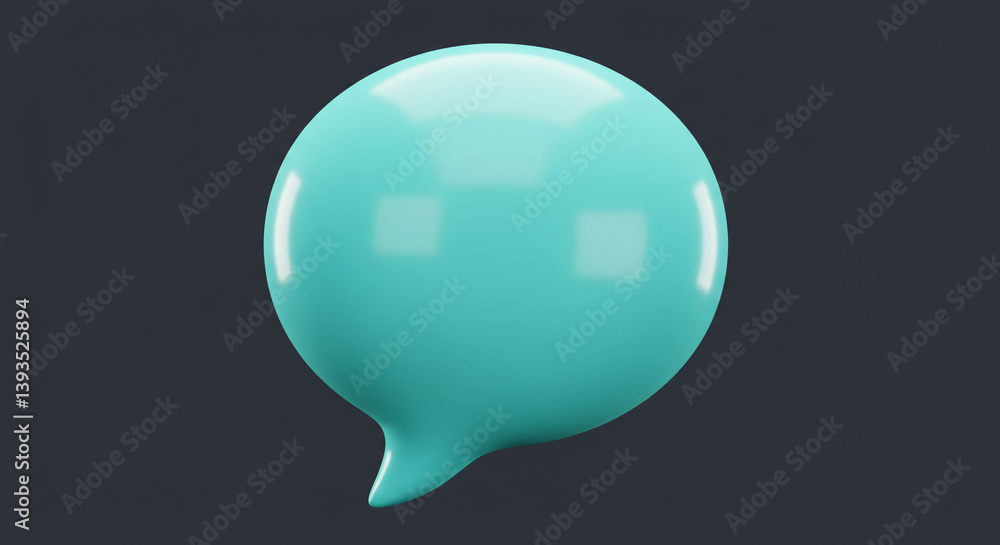 Poster a smooth, teal speech bubble ready to share a message of hope and connection against a dark backgrou