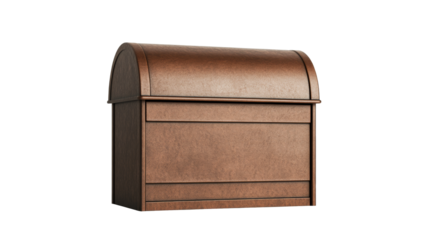 Metal Parcel Box with Curved Lid, Outdoor Mailbox, cut out transparent