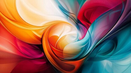 Abstract acrylic painting with bold brushstrokes in vibrant colors