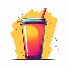 Enticing Colorful Smoothie and Soda Beverage Illustration - Vibrant Graphic Art for Refreshing Summer Drinks