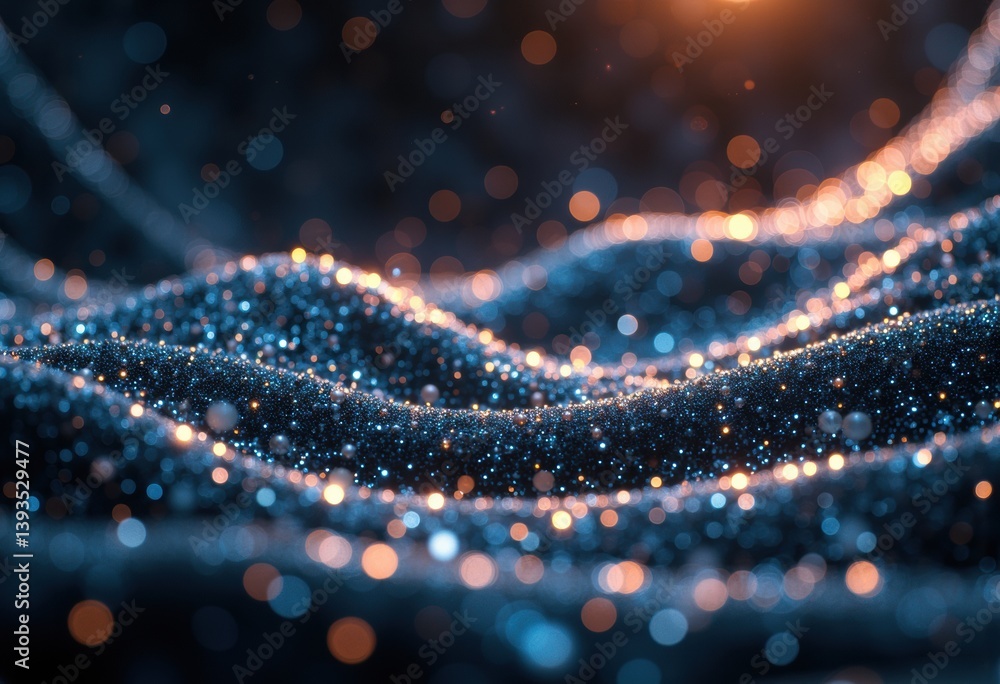 Aufkleber shimmering waves of blue and orange light create a mesmerizing abstract background