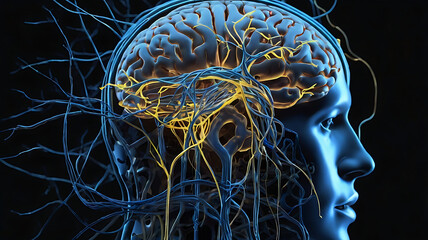 Obraz premium A concept macro image of neuroplasticity