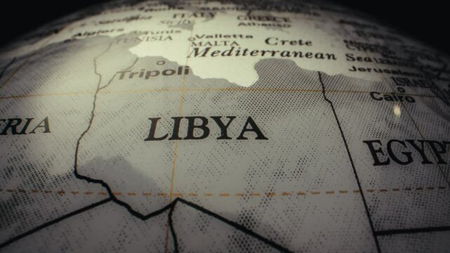 Retro globe - Libya