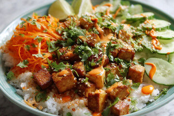 Firecracker tofu bites with spicy glaze