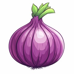 Colorful and Organic Purple Onion: Fresh Produce Illustration for Healthy Culinary Use and Plant-Based Cuisine