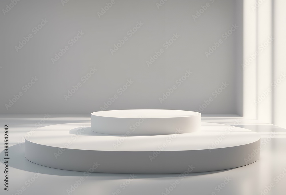 Poster shadow simple blank 3d rendering product sunny pedestal empty studio podium display backdrops scene 