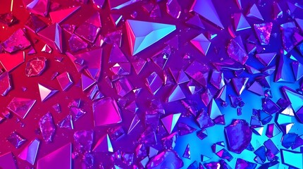 Abstract background of purple shards lit up in blue